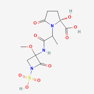 (2R)-2-hydroxy-1-[1-[(3-methoxy-2-oxo-1-sulfoazetidin-3-yl)amino]-1-oxopropan-2-yl]-5-oxopyrrolidine-2-carboxylic acid