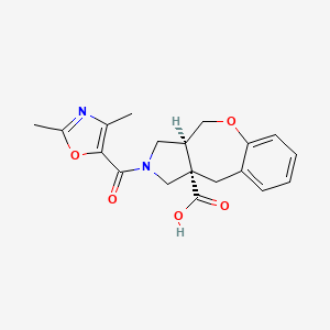 (3aS*,10aS*)-2-[(2,4-dimethyl-1,3-oxazol-5-yl)carbonyl]-2,3,3a,4-tetrahydro-1H-[1]benzoxepino[3,4-c]pyrrole-10a(10H)-carboxylic acid