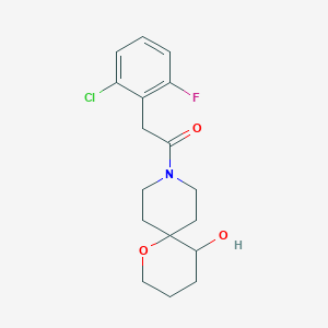 molecular formula C17H21ClFNO3 B5681969 9-[(2-chloro-6-fluorophenyl)acetyl]-1-oxa-9-azaspiro[5.5]undecan-5-ol 