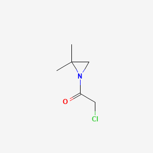molecular formula C6H10ClNO B568197 2-Chloro-1-(2,2-dimethylaziridin-1-yl)ethan-1-one CAS No. 119153-04-7