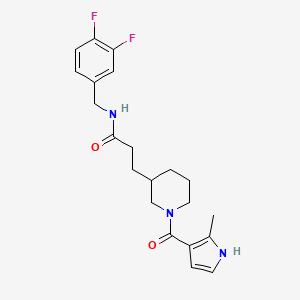 molecular formula C21H25F2N3O2 B5681972 N-(3,4-difluorobenzyl)-3-{1-[(2-methyl-1H-pyrrol-3-yl)carbonyl]piperidin-3-yl}propanamide 