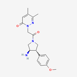 molecular formula C19H24N4O3 B5681982 2-{2-[(3R*,4S*)-3-amino-4-(4-methoxyphenyl)pyrrolidin-1-yl]-2-oxoethyl}-5,6-dimethylpyridazin-3(2H)-one 