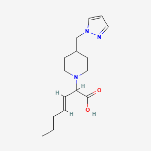molecular formula C16H25N3O2 B5681992 (3E)-2-[4-(1H-pyrazol-1-ylmethyl)piperidin-1-yl]hept-3-enoic acid 