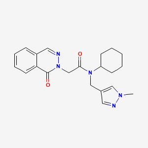 molecular formula C21H25N5O2 B5681999 N-cyclohexyl-N-[(1-methyl-1H-pyrazol-4-yl)methyl]-2-(1-oxophthalazin-2(1H)-yl)acetamide 