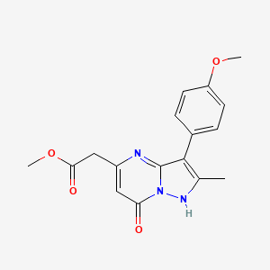 molecular formula C17H17N3O4 B5682016 methyl [3-(4-methoxyphenyl)-2-methyl-7-oxo-4,7-dihydropyrazolo[1,5-a]pyrimidin-5-yl]acetate 