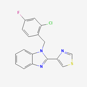 molecular formula C17H11ClFN3S B5682023 1-(2-chloro-4-fluorobenzyl)-2-(1,3-thiazol-4-yl)-1H-benzimidazole 