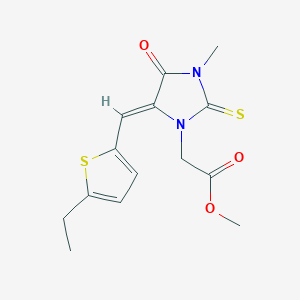 methyl {5-[(5-ethyl-2-thienyl)methylene]-3-methyl-4-oxo-2-thioxo-1-imidazolidinyl}acetate