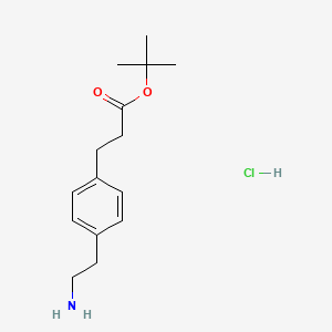 molecular formula C15H24ClNO2 B568203 叔丁基 3-(4-(2-氨基乙基)苯基)丙酸盐酸盐 CAS No. 116856-71-4