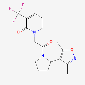 molecular formula C17H18F3N3O3 B5682044 1-{2-[2-(3,5-dimethylisoxazol-4-yl)pyrrolidin-1-yl]-2-oxoethyl}-3-(trifluoromethyl)pyridin-2(1H)-one 