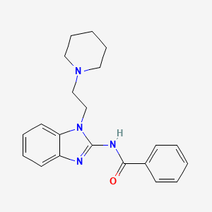 molecular formula C21H24N4O B5682049 N-{1-[2-(1-piperidinyl)ethyl]-1H-benzimidazol-2-yl}benzamide 