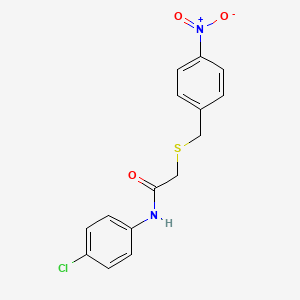 molecular formula C15H13ClN2O3S B5682050 N-(4-chlorophenyl)-2-[(4-nitrobenzyl)thio]acetamide 