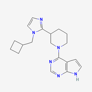 molecular formula C19H24N6 B5682061 4-{3-[1-(cyclobutylmethyl)-1H-imidazol-2-yl]-1-piperidinyl}-7H-pyrrolo[2,3-d]pyrimidine 