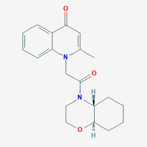 2-methyl-1-{2-[(4aR*,8aR*)-octahydro-4H-1,4-benzoxazin-4-yl]-2-oxoethyl}quinolin-4(1H)-one
