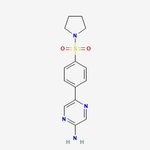 molecular formula C14H16N4O2S B5682134 5-[4-(pyrrolidin-1-ylsulfonyl)phenyl]pyrazin-2-amine 