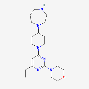 molecular formula C20H34N6O B5682154 1-{1-[6-ethyl-2-(4-morpholinyl)-4-pyrimidinyl]-4-piperidinyl}-1,4-diazepane dihydrochloride 