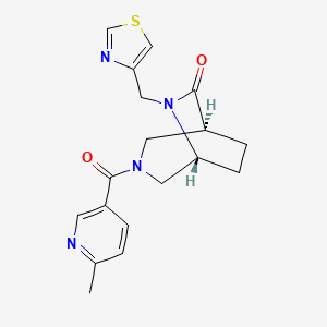 molecular formula C18H20N4O2S B5682173 (1S*,5R*)-3-[(6-methylpyridin-3-yl)carbonyl]-6-(1,3-thiazol-4-ylmethyl)-3,6-diazabicyclo[3.2.2]nonan-7-one 