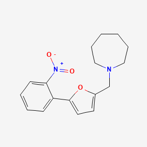 molecular formula C17H20N2O3 B5682180 1-{[5-(2-nitrophenyl)-2-furyl]methyl}azepane 