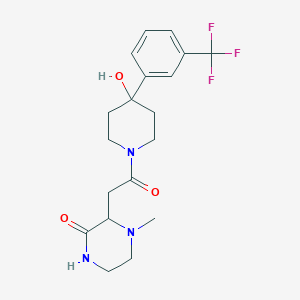 molecular formula C19H24F3N3O3 B5682191 3-(2-{4-hydroxy-4-[3-(trifluoromethyl)phenyl]-1-piperidinyl}-2-oxoethyl)-4-methyl-2-piperazinone 