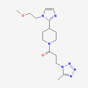 molecular formula C16H25N7O2 B5682192 4-[1-(2-methoxyethyl)-1H-imidazol-2-yl]-1-[3-(5-methyl-1H-tetrazol-1-yl)propanoyl]piperidine 