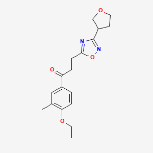 molecular formula C18H22N2O4 B5682200 1-(4-ethoxy-3-methylphenyl)-3-[3-(tetrahydrofuran-3-yl)-1,2,4-oxadiazol-5-yl]propan-1-one 