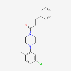 molecular formula C20H23ClN2O B5682204 1-(5-chloro-2-methylphenyl)-4-(3-phenylpropanoyl)piperazine 