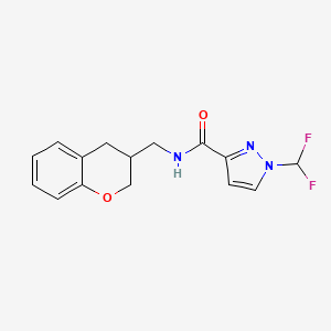 molecular formula C15H15F2N3O2 B5682243 1-(difluoromethyl)-N-(3,4-dihydro-2H-chromen-3-ylmethyl)-1H-pyrazole-3-carboxamide 