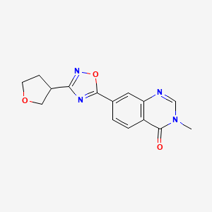 molecular formula C15H14N4O3 B5682260 3-methyl-7-[3-(tetrahydrofuran-3-yl)-1,2,4-oxadiazol-5-yl]quinazolin-4(3H)-one 