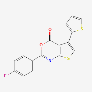 molecular formula C16H8FNO2S2 B5682264 2-(4-fluorophenyl)-5-(2-thienyl)-4H-thieno[2,3-d][1,3]oxazin-4-one 