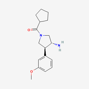 molecular formula C17H24N2O2 B5682267 (3R*,4S*)-1-(cyclopentylcarbonyl)-4-(3-methoxyphenyl)pyrrolidin-3-amine 