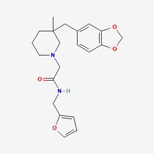 molecular formula C21H26N2O4 B5682338 2-[3-(1,3-benzodioxol-5-ylmethyl)-3-methylpiperidin-1-yl]-N-(2-furylmethyl)acetamide 
