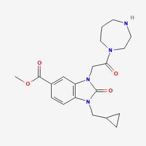 molecular formula C20H26N4O4 B5682343 methyl 1-(cyclopropylmethyl)-3-[2-(1,4-diazepan-1-yl)-2-oxoethyl]-2-oxo-2,3-dihydro-1H-benzimidazole-5-carboxylate hydrochloride 