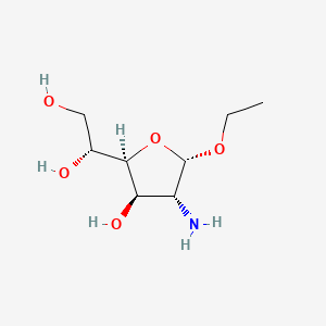 molecular formula C8H17NO5 B568238 (R)-1-((2S,3R,4R,5S)-4-Amino-5-ethoxy-3-hydroxytetrahydrofuran-2-yl)ethane-1,2-diol CAS No. 112146-91-5