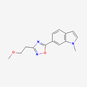 molecular formula C14H15N3O2 B5682387 6-[3-(2-methoxyethyl)-1,2,4-oxadiazol-5-yl]-1-methyl-1H-indole 