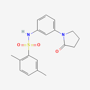 molecular formula C18H20N2O3S B5682393 2,5-dimethyl-N-[3-(2-oxo-1-pyrrolidinyl)phenyl]benzenesulfonamide 