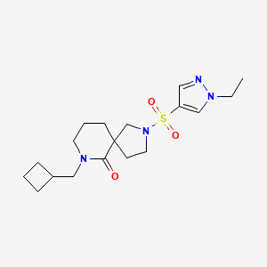 molecular formula C18H28N4O3S B5682396 7-(cyclobutylmethyl)-2-[(1-ethyl-1H-pyrazol-4-yl)sulfonyl]-2,7-diazaspiro[4.5]decan-6-one 