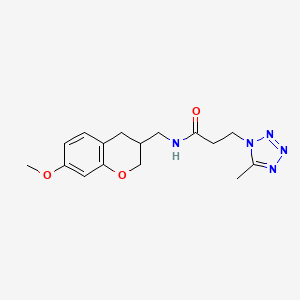 molecular formula C16H21N5O3 B5682404 N-[(7-methoxy-3,4-dihydro-2H-chromen-3-yl)methyl]-3-(5-methyl-1H-tetrazol-1-yl)propanamide 
