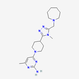 4-{4-[5-(azepan-1-ylmethyl)-4-methyl-4H-1,2,4-triazol-3-yl]piperidin-1-yl}-6-methylpyrimidin-2-amine