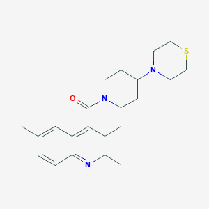 molecular formula C22H29N3OS B5682431 2,3,6-trimethyl-4-{[4-(4-thiomorpholinyl)-1-piperidinyl]carbonyl}quinoline 