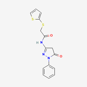 molecular formula C15H13N3O2S2 B5682445 N-(5-oxo-1-phenyl-4,5-dihydro-1H-pyrazol-3-yl)-2-(2-thienylthio)acetamide 