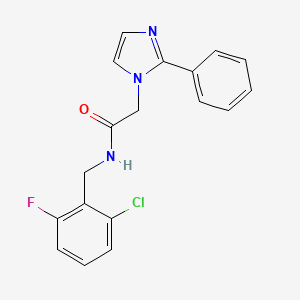 molecular formula C18H15ClFN3O B5682448 N-(2-chloro-6-fluorobenzyl)-2-(2-phenyl-1H-imidazol-1-yl)acetamide 