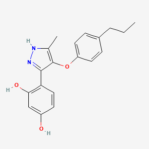 molecular formula C19H20N2O3 B5682481 4-[5-methyl-4-(4-propylphenoxy)-1H-pyrazol-3-yl]-1,3-benzenediol 