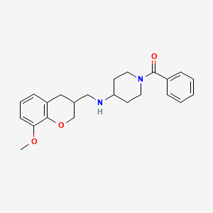molecular formula C23H28N2O3 B5682489 1-benzoyl-N-[(8-methoxy-3,4-dihydro-2H-chromen-3-yl)methyl]piperidin-4-amine 