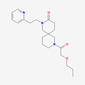 molecular formula C21H31N3O3 B5682495 8-(propoxyacetyl)-2-(2-pyridin-2-ylethyl)-2,8-diazaspiro[5.5]undecan-3-one 
