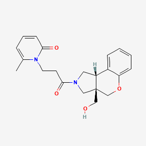 molecular formula C21H24N2O4 B5682510 1-{3-[(3aS*,9bS*)-3a-(hydroxymethyl)-1,3a,4,9b-tetrahydrochromeno[3,4-c]pyrrol-2(3H)-yl]-3-oxopropyl}-6-methylpyridin-2(1H)-one 