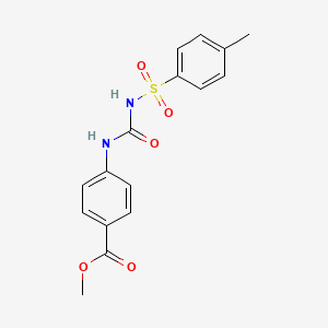 molecular formula C16H16N2O5S B5682526 methyl 4-[({[(4-methylphenyl)sulfonyl]amino}carbonyl)amino]benzoate 