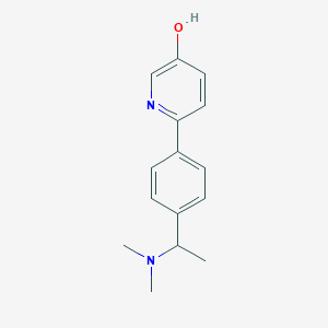 molecular formula C15H18N2O B5682549 6-{4-[1-(dimethylamino)ethyl]phenyl}pyridin-3-ol 