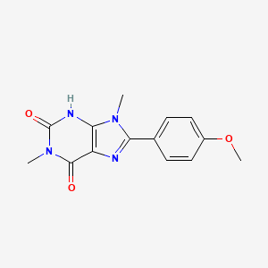 molecular formula C14H14N4O3 B5682559 8-(4-methoxyphenyl)-1,9-dimethyl-3,9-dihydro-1H-purine-2,6-dione CAS No. 61080-30-6