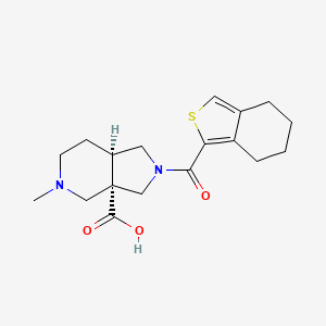 (3aS*,7aR*)-5-methyl-2-(4,5,6,7-tetrahydro-2-benzothien-1-ylcarbonyl)octahydro-3aH-pyrrolo[3,4-c]pyridine-3a-carboxylic acid