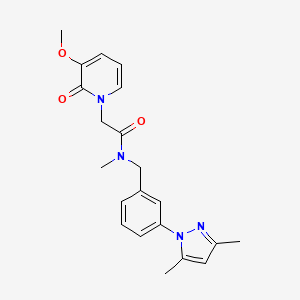 molecular formula C21H24N4O3 B5682568 N-[3-(3,5-dimethyl-1H-pyrazol-1-yl)benzyl]-2-(3-methoxy-2-oxopyridin-1(2H)-yl)-N-methylacetamide 