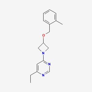 molecular formula C17H21N3O B5682577 4-ethyl-6-{3-[(2-methylbenzyl)oxy]azetidin-1-yl}pyrimidine 